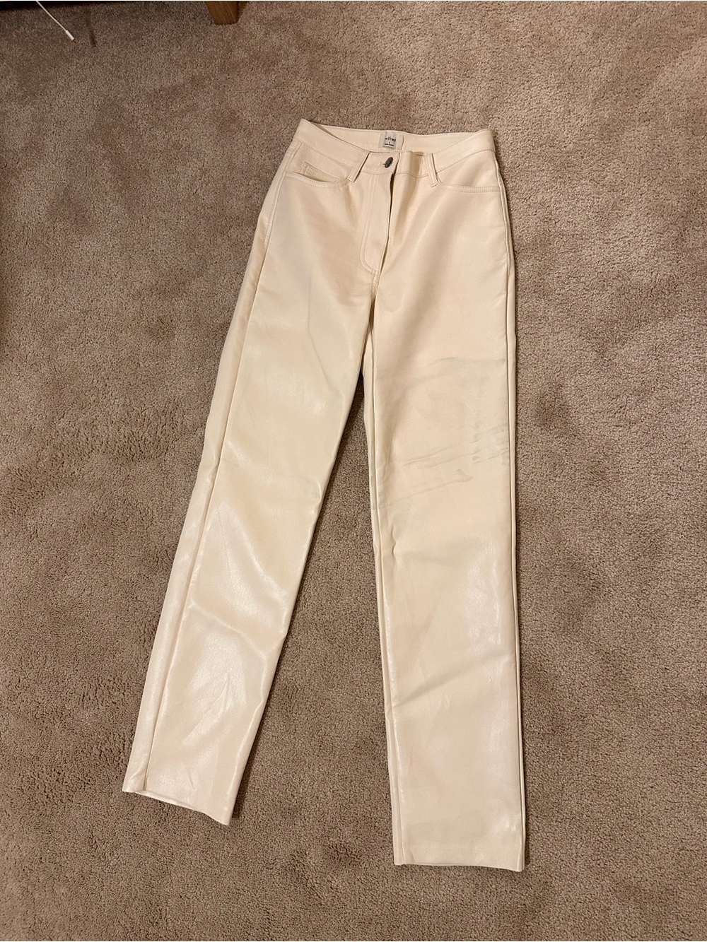 Wilfred Ivory Faux Leather High-Waist Melina Pants